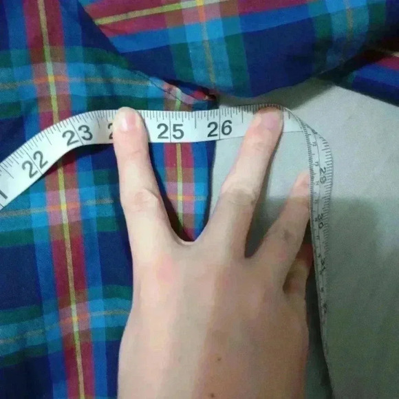 American Hero Mens XL Blue Green Plaid Western Pearl Snap Button Down Western - Picture 3 of 5